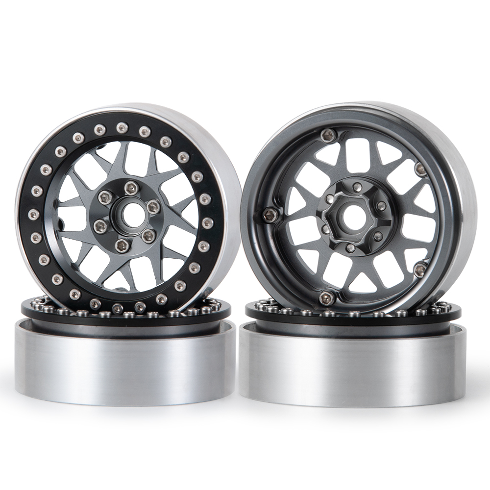AXSPEED 4 llantas de Metal de 1,9 "/2,2 pulgadas Beadlock 25/35mm para Axial SCX10 Wraith TRX-4 D90 1/10 coche trepador de control remoto piezas de mejora: Azul