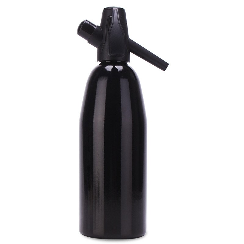 Manual 1L Soda Siphon CO2 Dispenser WATER Bubble Generator Cool Drink Cocktail Soda Machine Aluminum Bar DIY Soda Maker: black