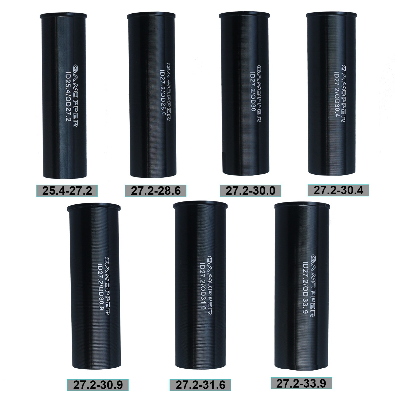 Adaptador de tubo de buje para tija de sillín de bicicleta, reductor de buje de conversión, 22,2/25,4, 27,2, 28,6, 30, 30,4, 30,9, 31,6, 31,8, 33,9, 34,9