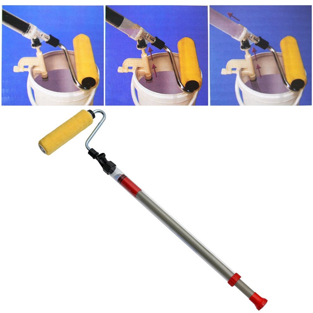 Extendable Roller Brush Straw Type Paint Roller Brush Half-automatic Coating Machine Latex Wall Paint Brush Tool Kits