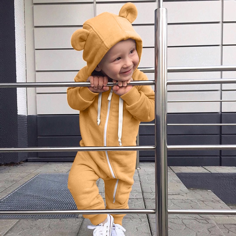 Geckatte Herfst Winter Eenhoorn Leuke Romper Baby Meisje Kleding Solid Baby Boy Kleding Babygirl Onesie Pasgeboren Baby Kleding: Khaki / 6m