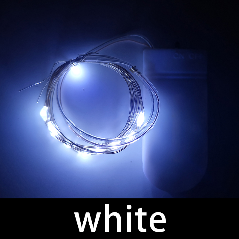 Vanntett lyslenke med  cr2032 batterier, led-mini-julelys av kobbertråd, til bryllup, julegirlanderfest: Blå / 11-15w