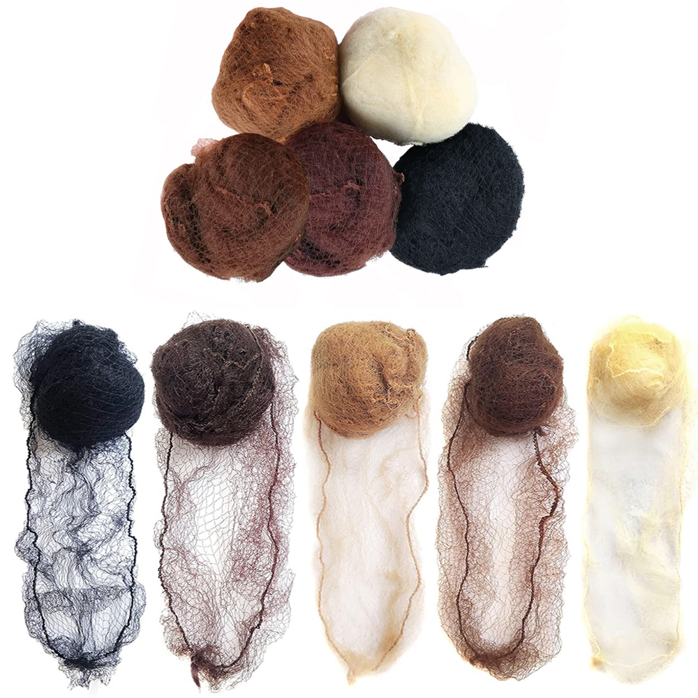 20 pièces 5Mm filets à cheveux en Nylon Invisible jetable filet à cheveux Ballet danse Snoods filet chignon filets à cheveux Invisible bord élastique maille cheveux