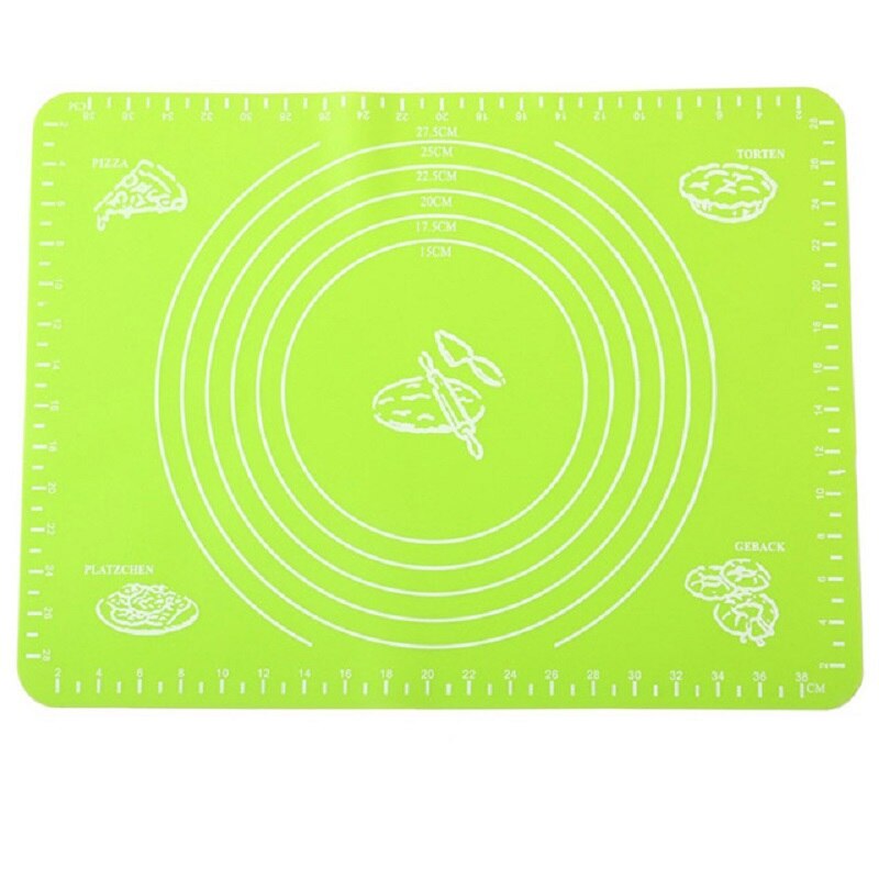 Alfombrilla de silicona para hornear de Sxsounai para hacer masa de Pizza utensilios de cocina para pastelería herramientas de cocina utensilios para hornear accesorios para amasar: green