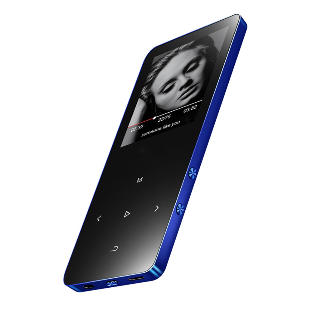 Lecteur MP4 Bluetooth avec lecteur Mp4 en métal média Portable Slim baladeur 8 GB avec touches tactiles écran 1.8 pouces Radio Fm vidéo Mp4
