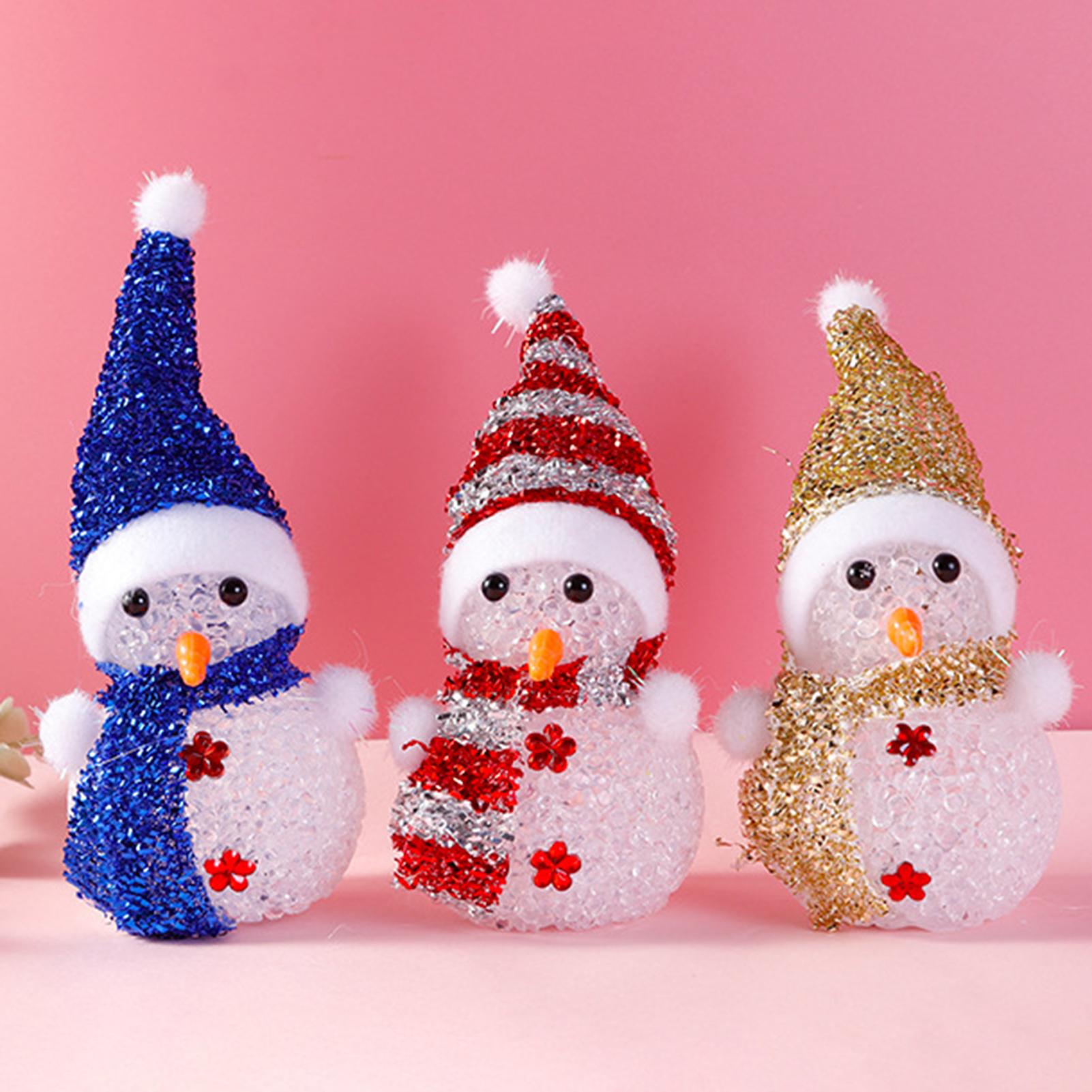 Strass Sneeuwman Met Kleurrijke Hoed Nachtlampje Kerstcadeaus Decoraties