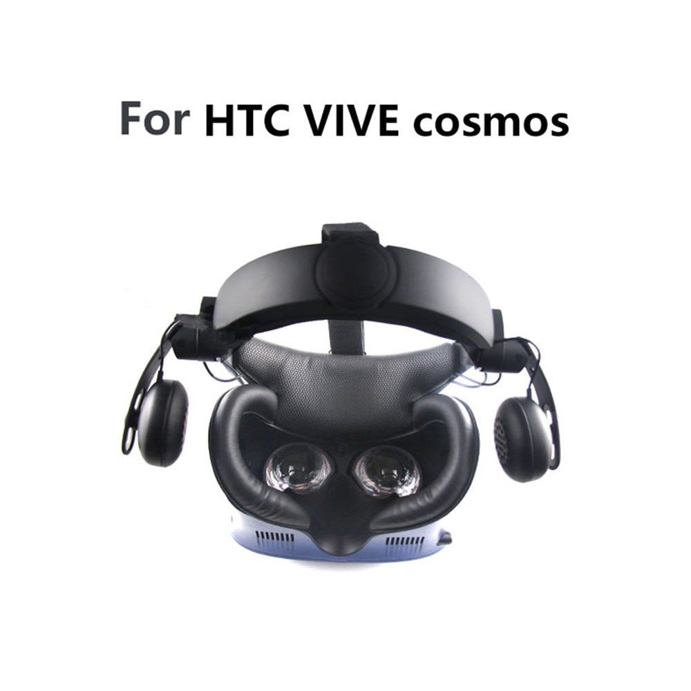 Mjukt läderögonmaskplatta för htc vive cosmos vr headsetbyte svettbeständiga ögonmatta tillbehör