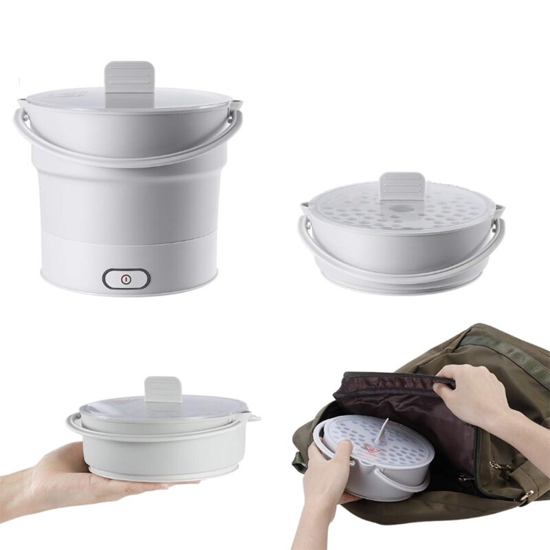 Top foldning elektrisk stegepande kedel opvarmet madbeholder opvarmet madkasse komfur bærbar gryde madlavning te