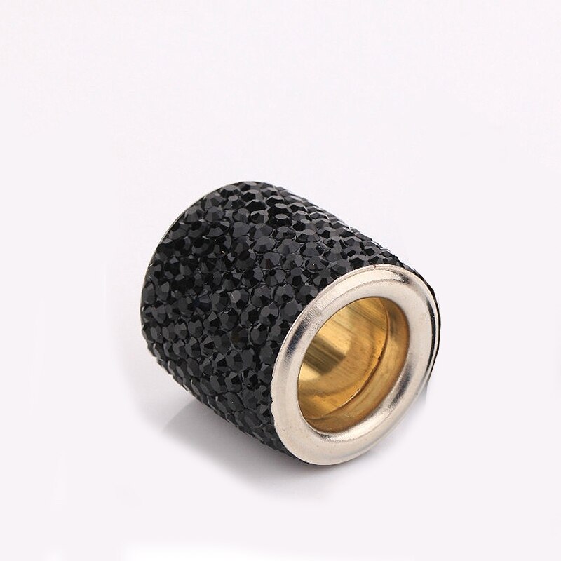 Reposacabezas de cristal Universal para asiento de coche, collares de anillo de decoración, dijes de diamantes brillantes, accesorios de Interior de coche para mujeres y niñas: 1pc black