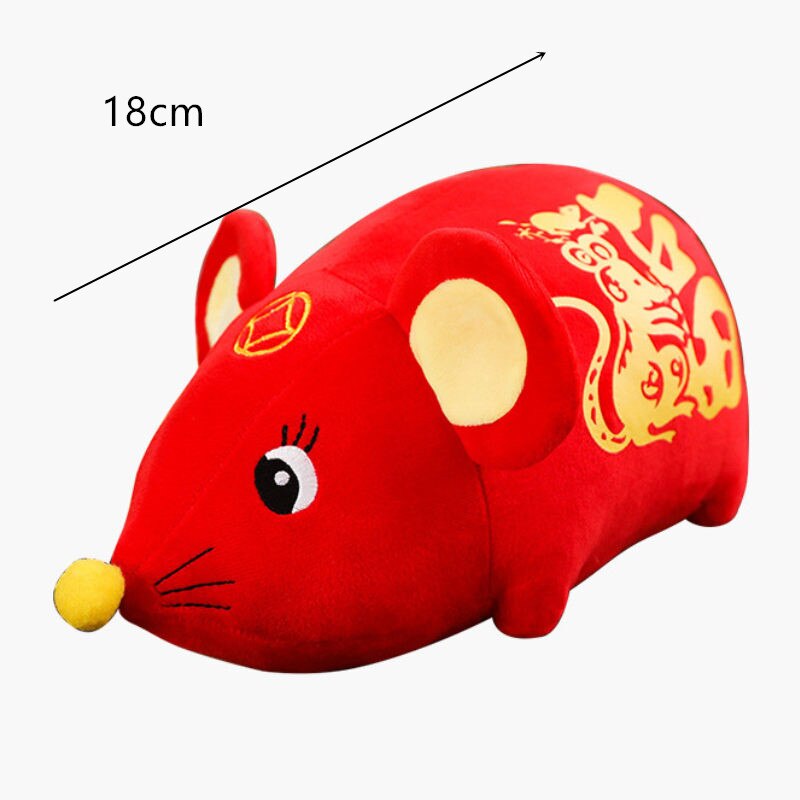 Year Of The Fat Rat Mascot Plush Toy Red Chinese Knot Mouse Pendant Hanging Deacoration Year High Qua: C 18cm