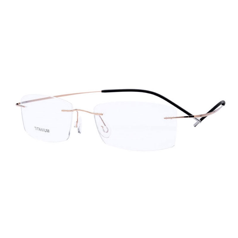 Montura de gafas de titanio súper ligera y Flexible, sin montura, para mujeres y hombres, gafas graduadas ópticas