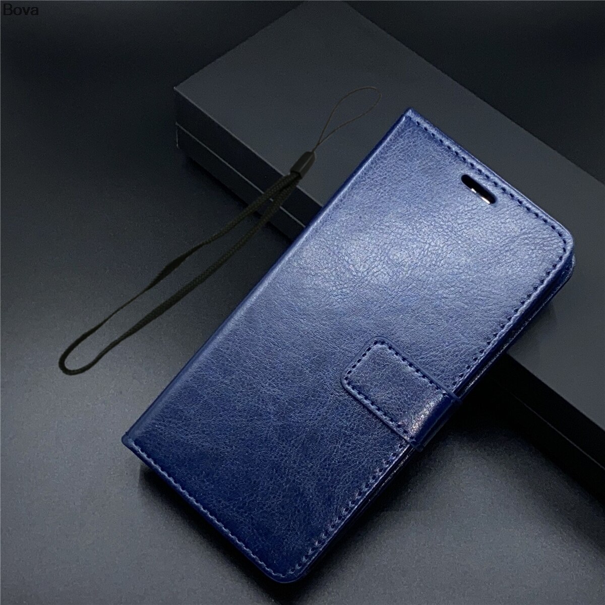 Funda de cuero para Samsung Galaxy A5 , A5100, A510F, billetera ultrafina, funda con tapa: Navy Blue / Only Case