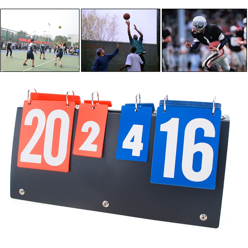 Competitions Scoreboard Both Sides 4 Digit Flip Table Tennis Badminton Counter Volleyball Multi Sports Plastic