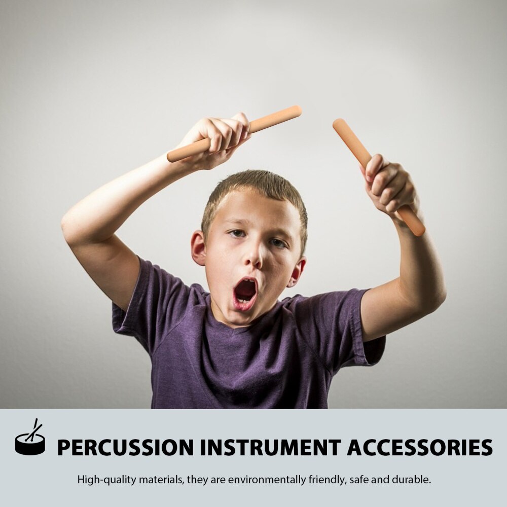 2 Pairs Wooden Rhythm Sticks Musical Percussion Instrument Accessories