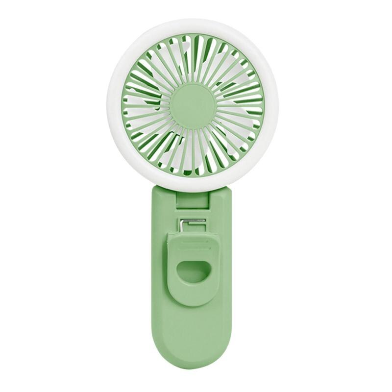 Selfie Led Ring Licht Met Ventilator 3 Niveau Licht Draagbare Mobiele Selfie Lamp Clip Telefoon Oplaadbare 800Mah Fotografie: green