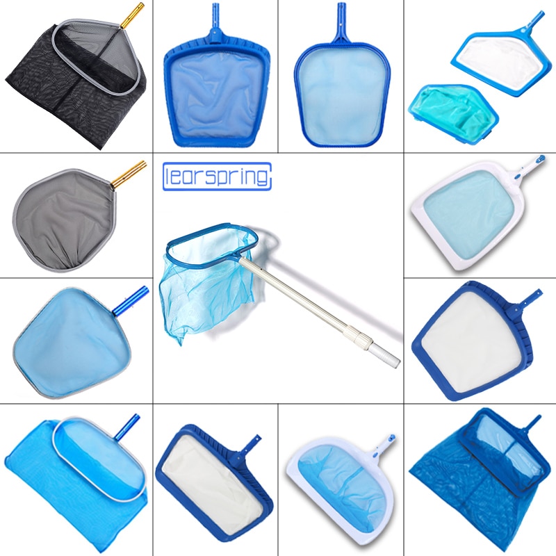 Swimming Pool Skimmer Cleaner Leaf Rake Mesh Net Fountain Pool Tool Leaf Bag Cleaning Equipment Accessories with Rod Stick