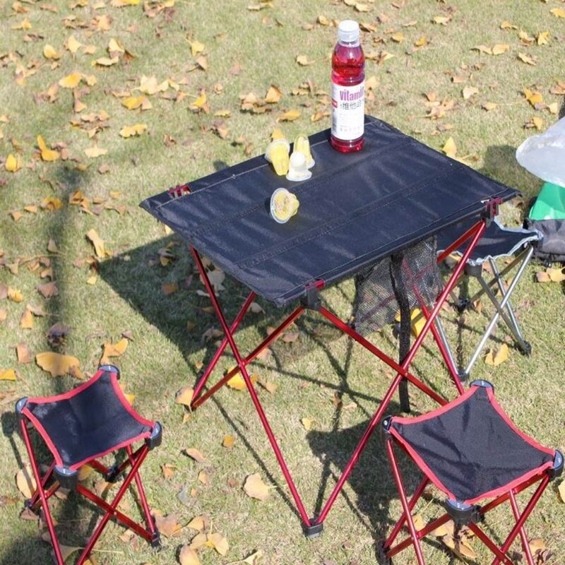 Udendørs foldbart ultra-let aluminiumslegering bærbart camping picnicbord
