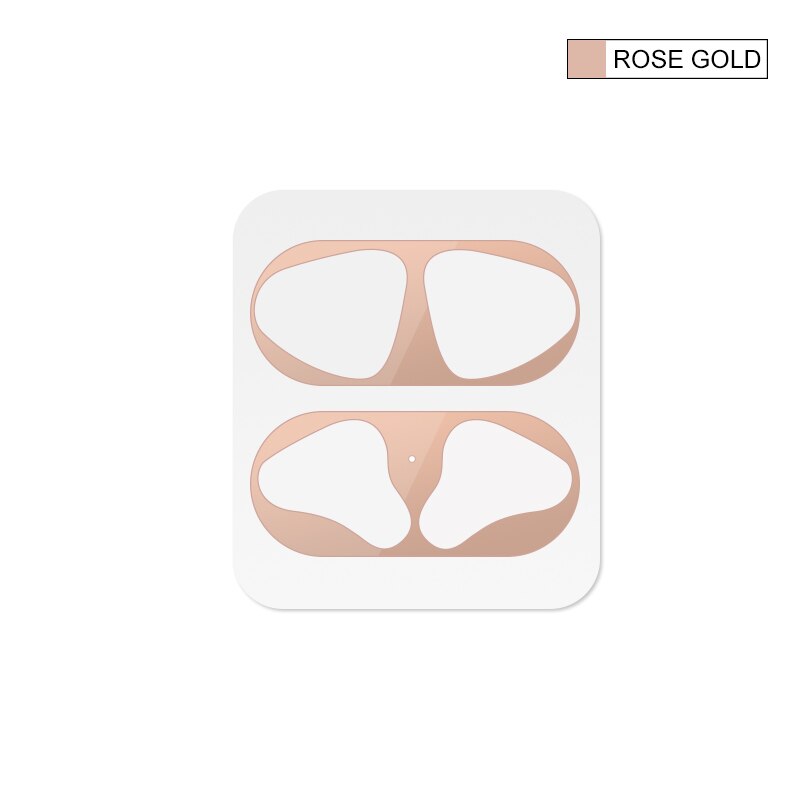 2 in1 TPU + PC Della Cassa Auricolare Capa Borsette Per Apple AirPods 1 2 di Protezione Della Copertura Della Pelle di Accessori per AirPods polvere Della Protezione Sticker: Rosegold Dust Guard