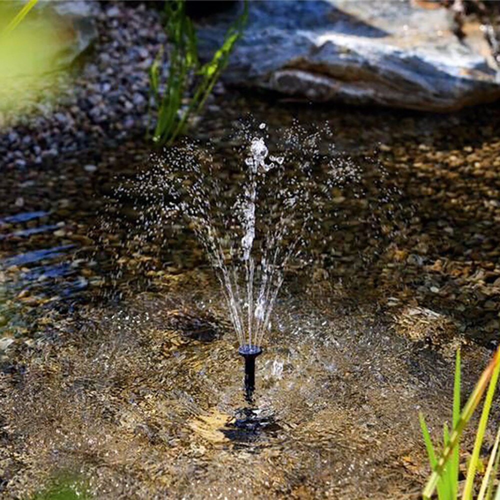 Zwarte zonnefontein, op zonne-energie werkend waterornament, pomp voor tuinzwembad, vijver, aquariumfontein, accessoires voor zeewaterpompen