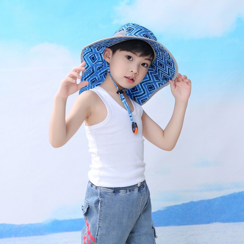 Wide Brim Children Beach Hat Sun Kids Bucket Cap Summer Girls Boys Travel Outdoor Cute Casual Sun Children Hats