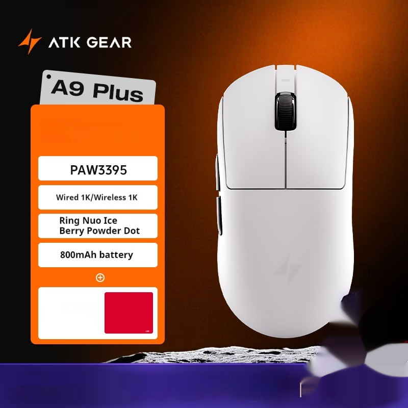 ATK Dragonfly A9 Pro Wireless Mouse 3Mode Star Flash PAW3950 Nordic52840 Lightweight Custom Laptop Gamer PC Gaming Mouse: DARKNESS
