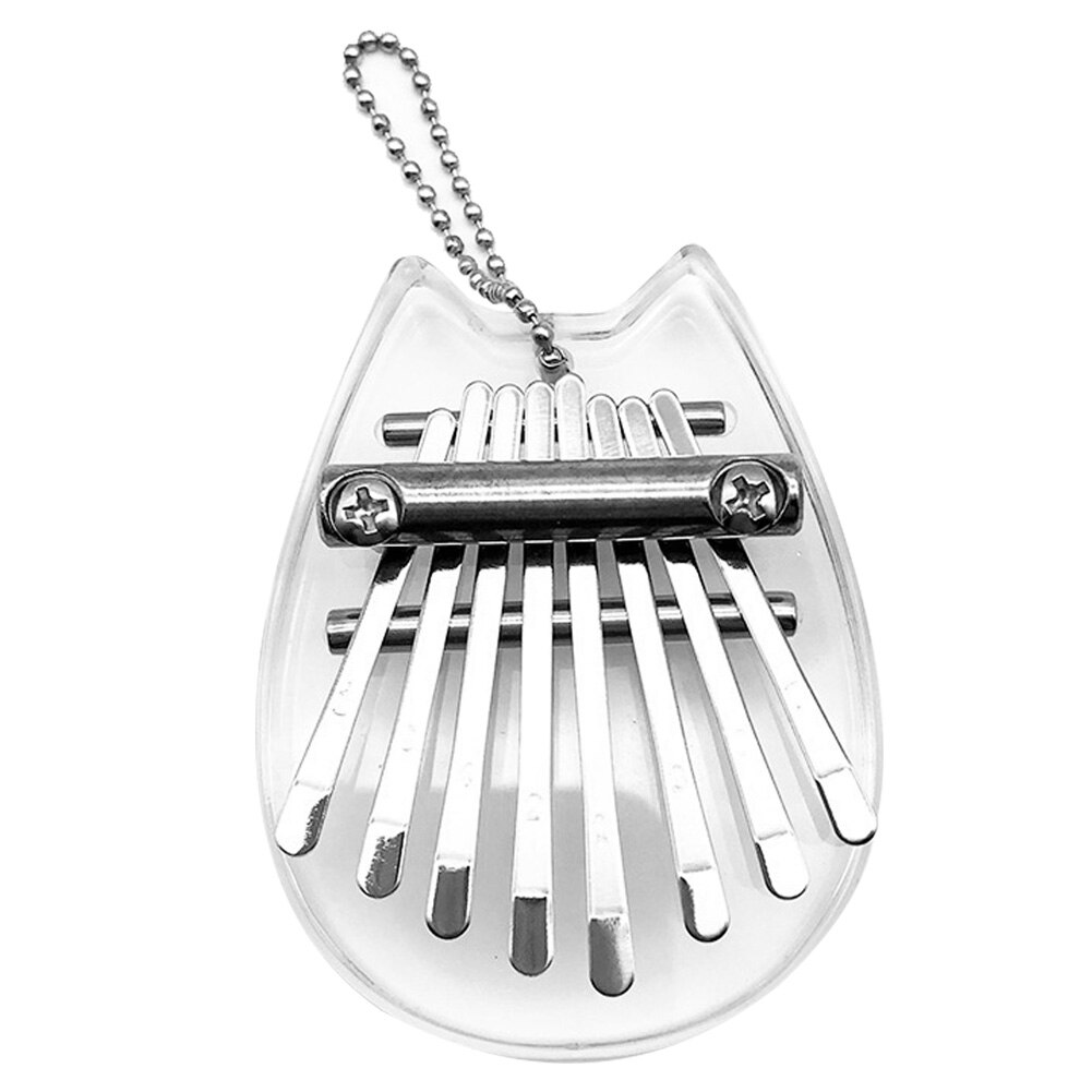 8 Key Mini Kalimba Exquisite Finger Thumb Piano Marimba Musical Instrument Africa Finger Piano Good Accessory Pendant: White