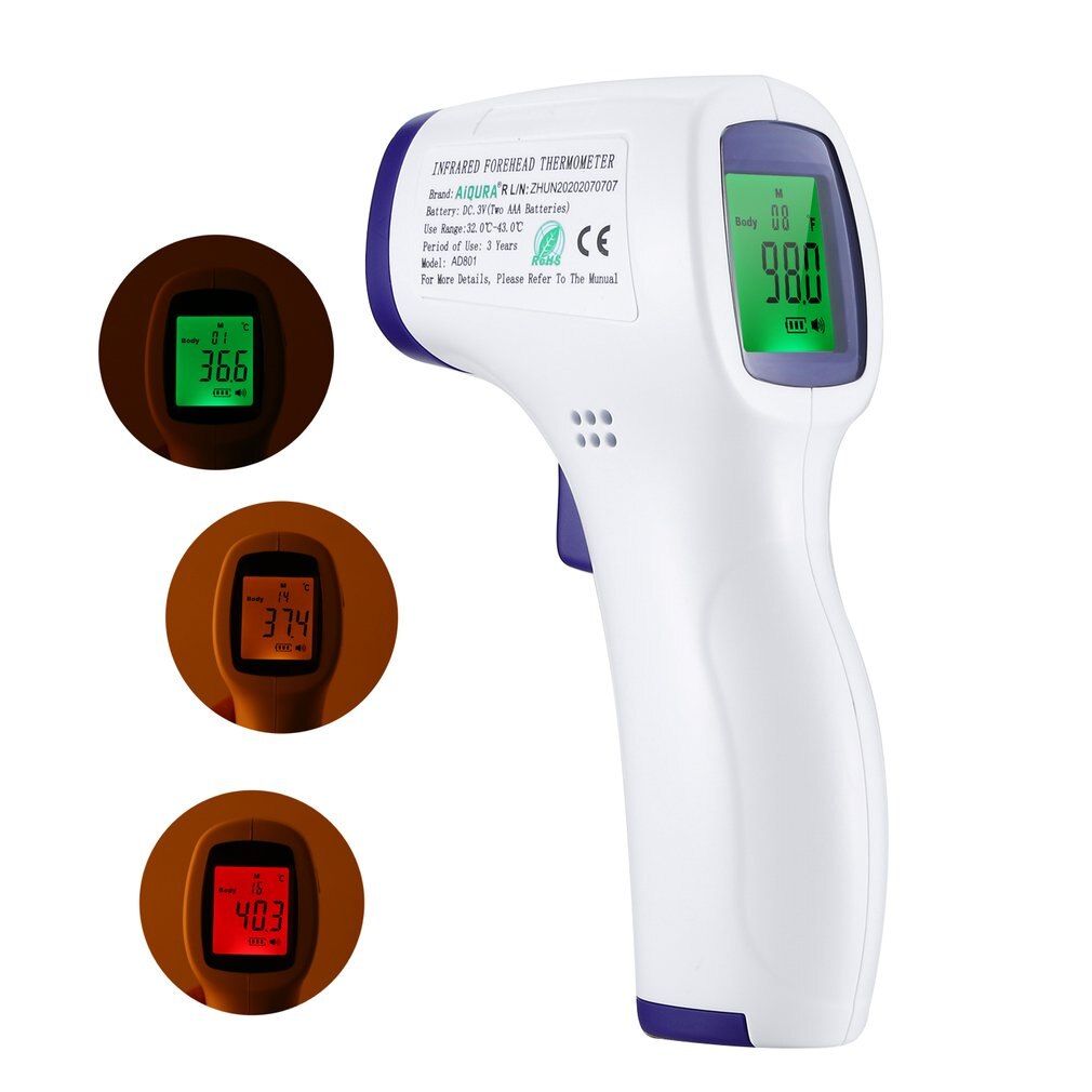 Aiqura ikke-kontakt infrarødt termometer håndholdt infrarødt termometer høj præcision måler kropstemperatur: Default Title