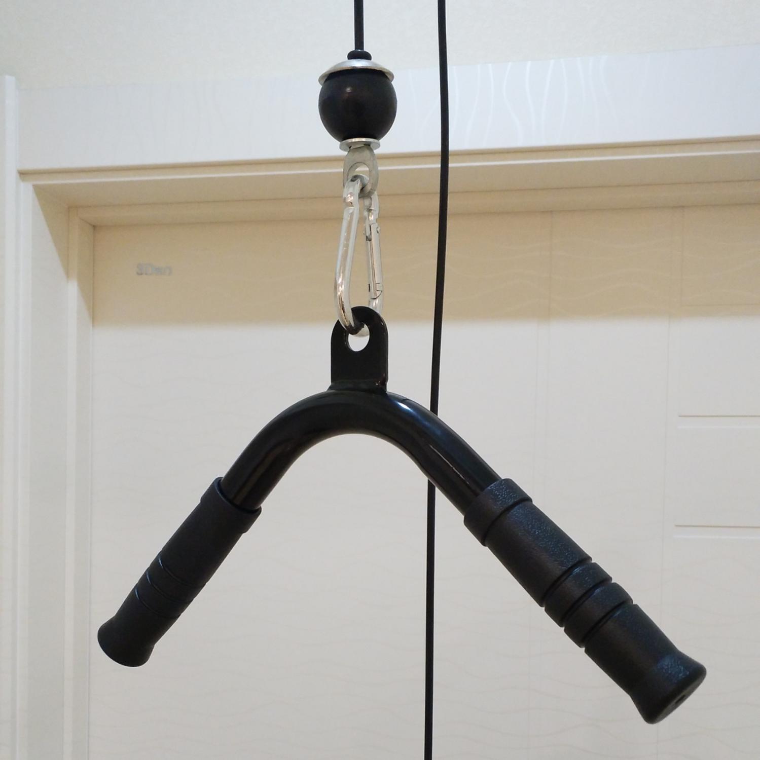 Conjunto de poleas con cable para entrenamiento muscular en casa, accesorios de gimnasio, barra con mango para tirar, máquina de remo, para fortalecer bíceps y tríceps