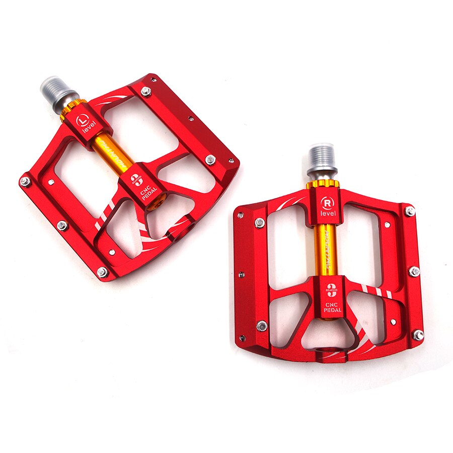 Alston 3 Bearings Mountain mtb Pedals Platform Bicycle Flat Alloy Pedals Non-Slip Alloy Flat 10.5/9.6 Pedals bicycle Bike Pedals: Red