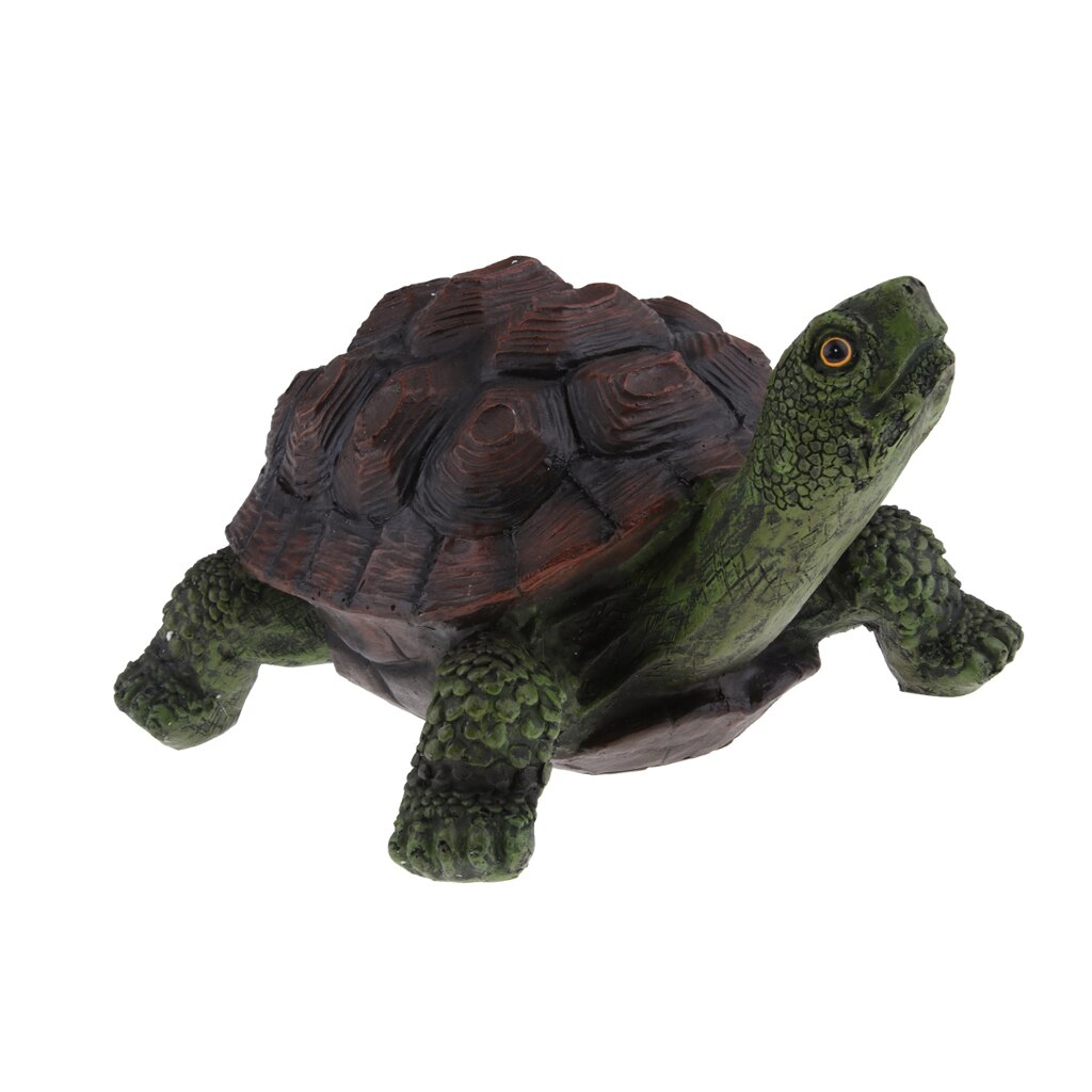 Resin Craft Realistic Turtle Statue Pond Ornament Home Art Decor
