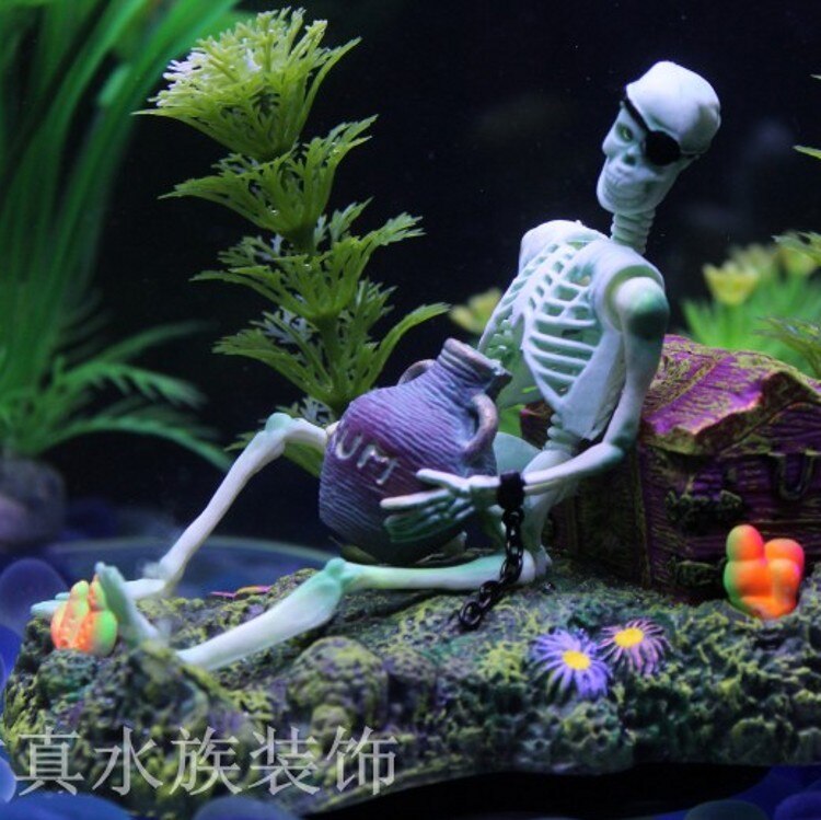 Gesimuleerde Huisdier Aquarium Ornamenten Fish Tank Pirate Skeletten Decoratie Acuarios Landschap Ornament Decor Accessoires Leveranciers