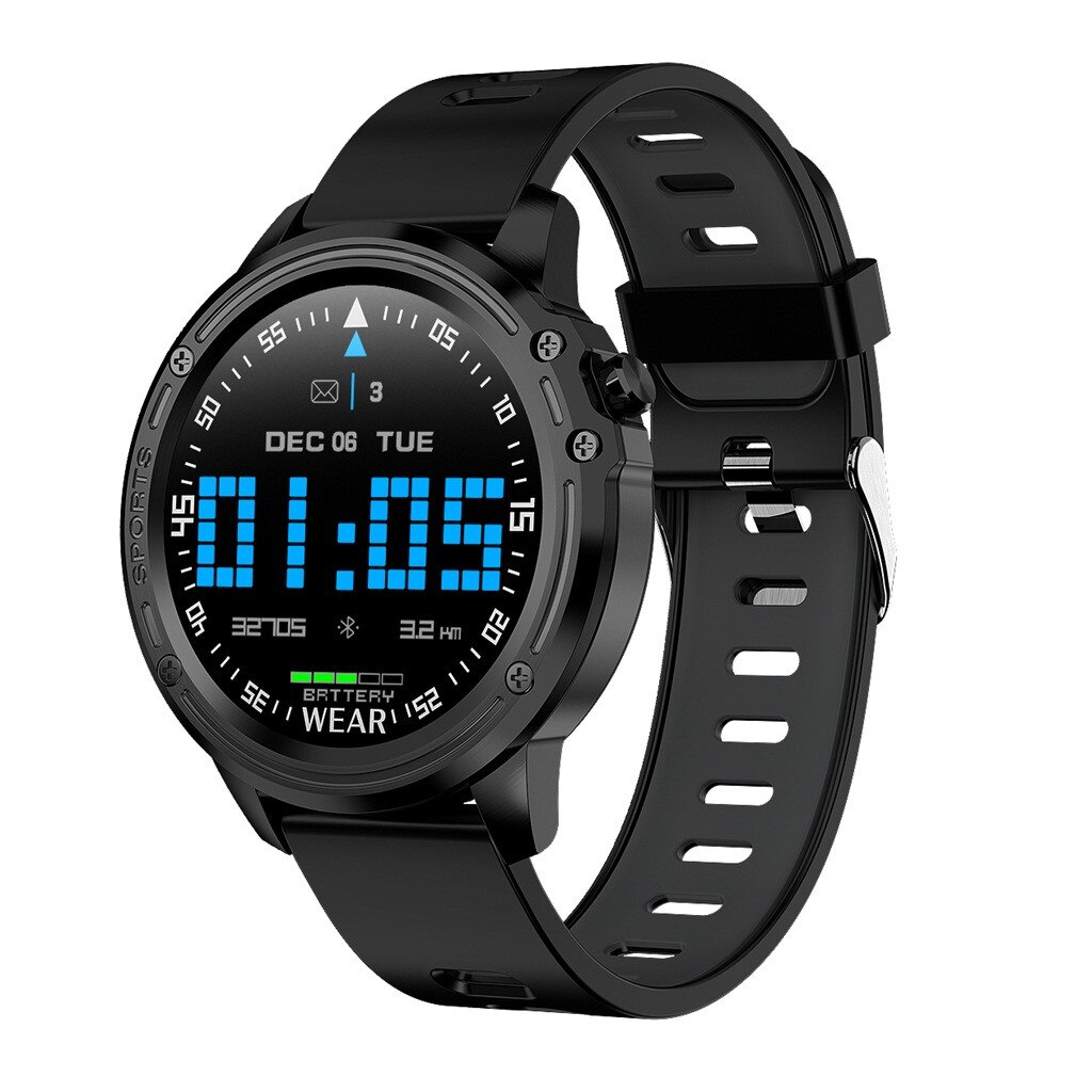 L8 Smart Horloge Mannen Fitness Tracker Hartslag Bloeddruk Monitoring Smart Armband Ip68 Waterdichte Sport Smartwatch: BK