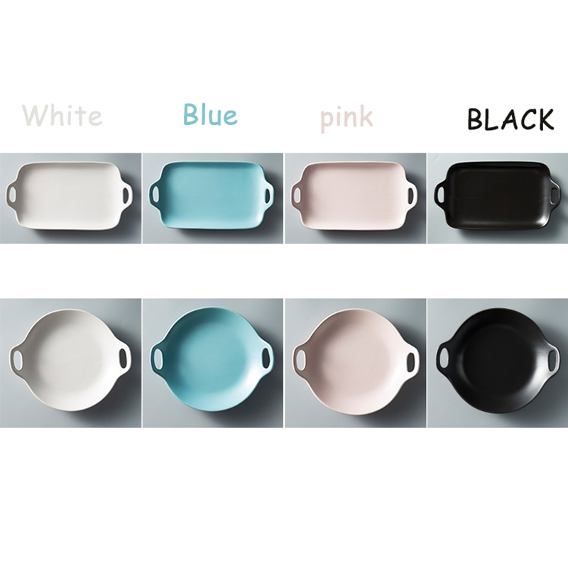 Japanese Simple Style Ceramic Ear Plate Dinner Breakfast Fruit Plate Food Tray Porcelain Home Restaurant Dinnerware 1pcs