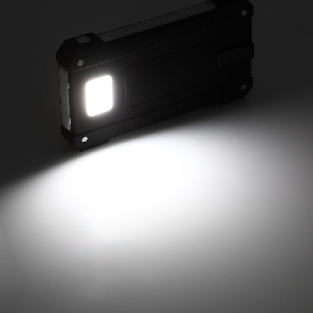 Portable Dual USB Compact Waterproof Powerful LED Light Solar Power Bank External Battery Charger With Hook For Mobile Phones