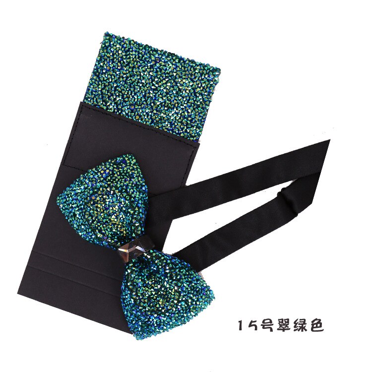 Mode Mannen Accessoires Vlinderdas Set Pocket Vierkante 2 Stks/set Luxe Tie Mens: 15