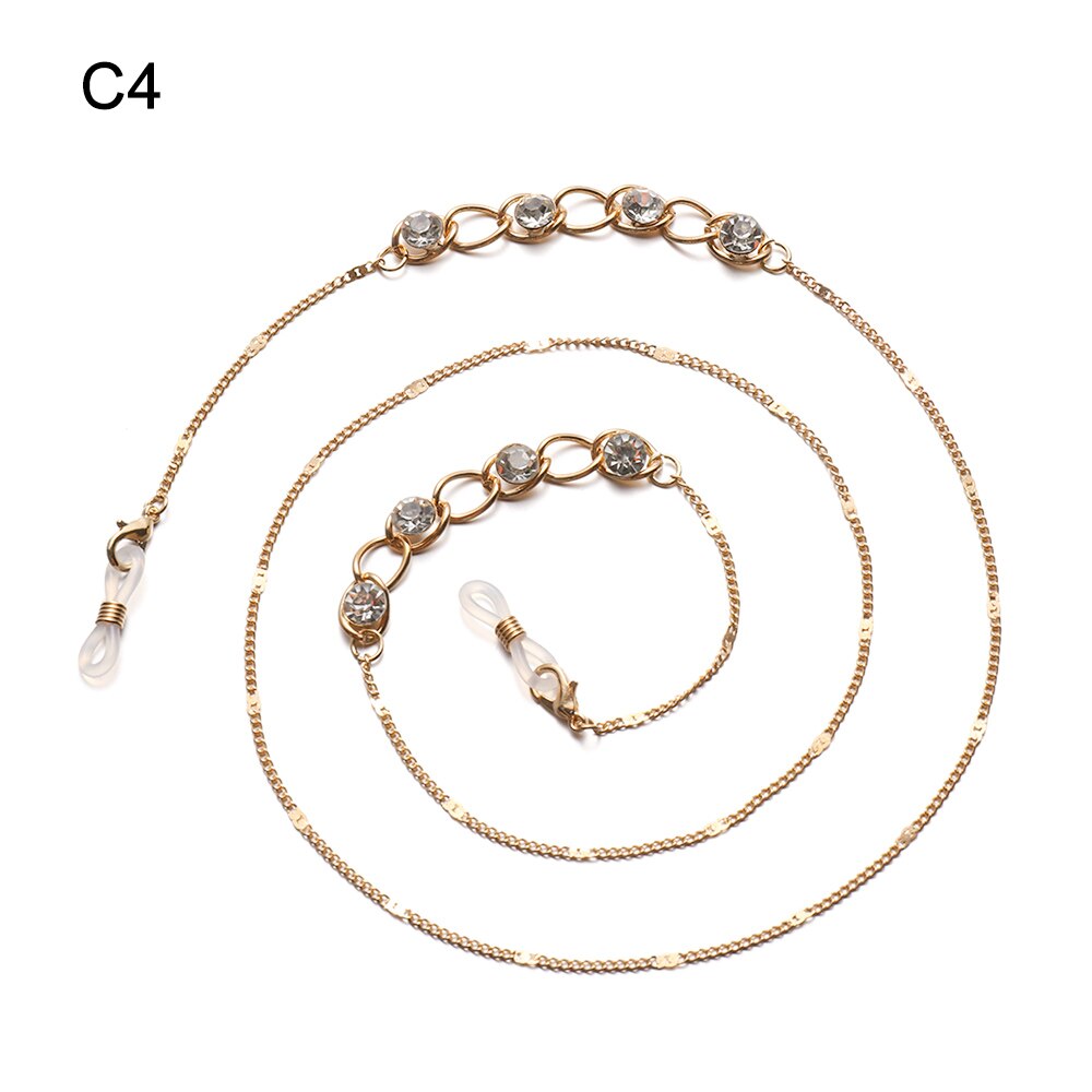 Collar de cadena para gafas de lectura, accesorios antideslizantes con colgante en forma de cadena para anteojos, de Metal, a la , novedad: C4
