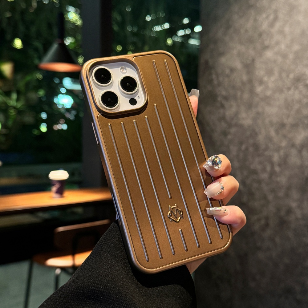 Stilvolle 3D-Gewellte Streifen-Business-Gepäck-Telefonhülle für iPhone 16 14 15 Pro Max 13, silberne, stoßfeste Rückseite: Himmel Blau / Iphone 15 pro max