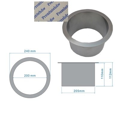 304 stainless Steel Square Round Built-in In Countertop Bench Top Waste Trash Chute Grommet No Cover Bathroom Hotel Public