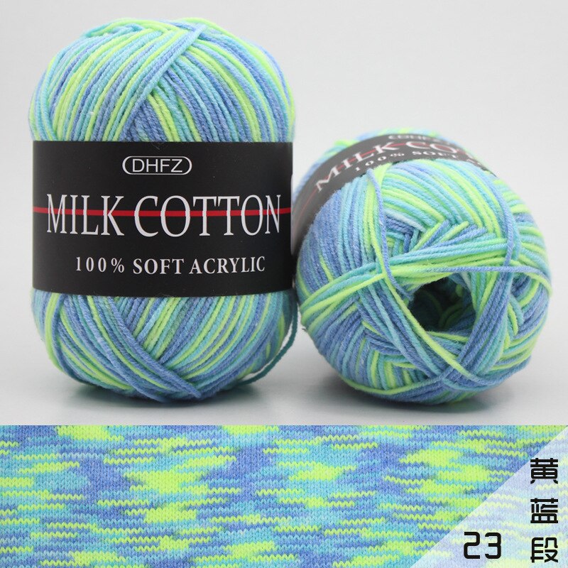 Mixed Colour 50g Knitting Yarn Knitting Tool Cotton Yarn Crochet Milk Soft Baby Cotton Wool Yarn: Blue