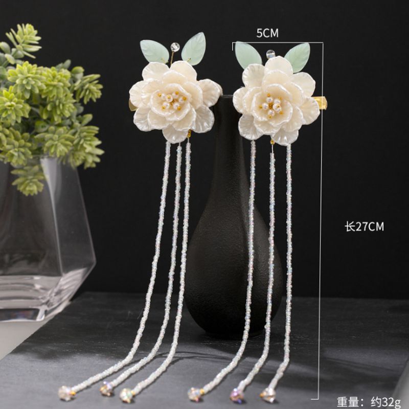 Chinese Haarspeld Hanfu Haar Accessoire Lange Kwast Haarspeldjes Bloem Haarspeld Haarspelden Vrouwen Haarspeldjes Accessoires Kerstcadeau