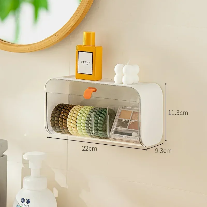 Toilet Storage Containers Wall Mounted Cotton Pad Storage Boxes Dustproof Bathroom Organizer Makeup Jewelry Holder Storage Box