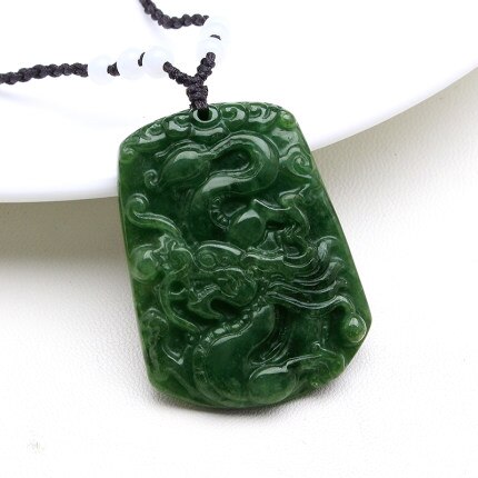 Jade Schmuck Pure Grade A Jadeit Öl Cyan Flying Dragon Anhänger Halskette Männer der Burma Jadeit