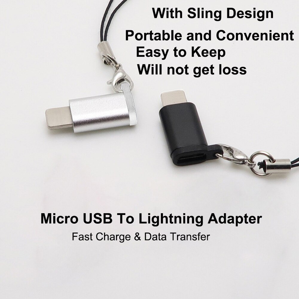 VOXLINK Adapter Micro USB To Lighting 8Pin For Apple Adapter With Key Chain For iphoneX XS XR 6 7Plus Sync Charger OTG Converter