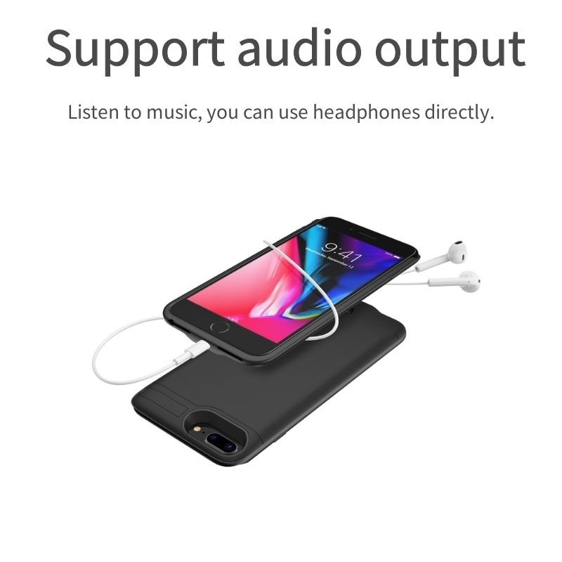 Suqy External Battery for Iphone 6/ 6s/ 7/ 8 Case Power Bank 5500mAh Rechargeable Batteries Charging Case for Iphone 7 Powerbank