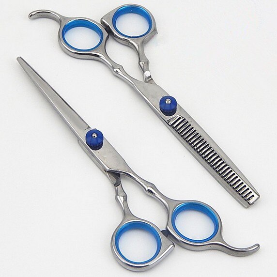 family 440c 4cr13 steel 6.0 inch cutting &amp; thinning shears hair scissors set barber hairdressing scissors: Default Title
