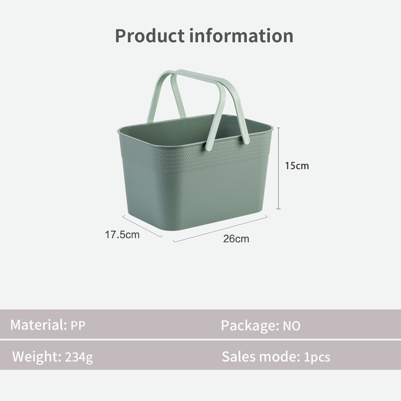Cesta de baño con mango, cesta de almacenamiento para ducha, organizador de maquillaje, artículos diversos, caja organizadora de baño, 1 ud.