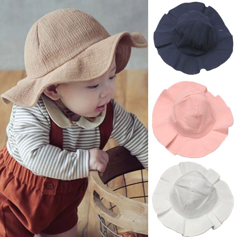 Verano recién nacido bebé niñas niños gorra Casual sol playa viaje algodón gran ala protección solar bebé sombrero
