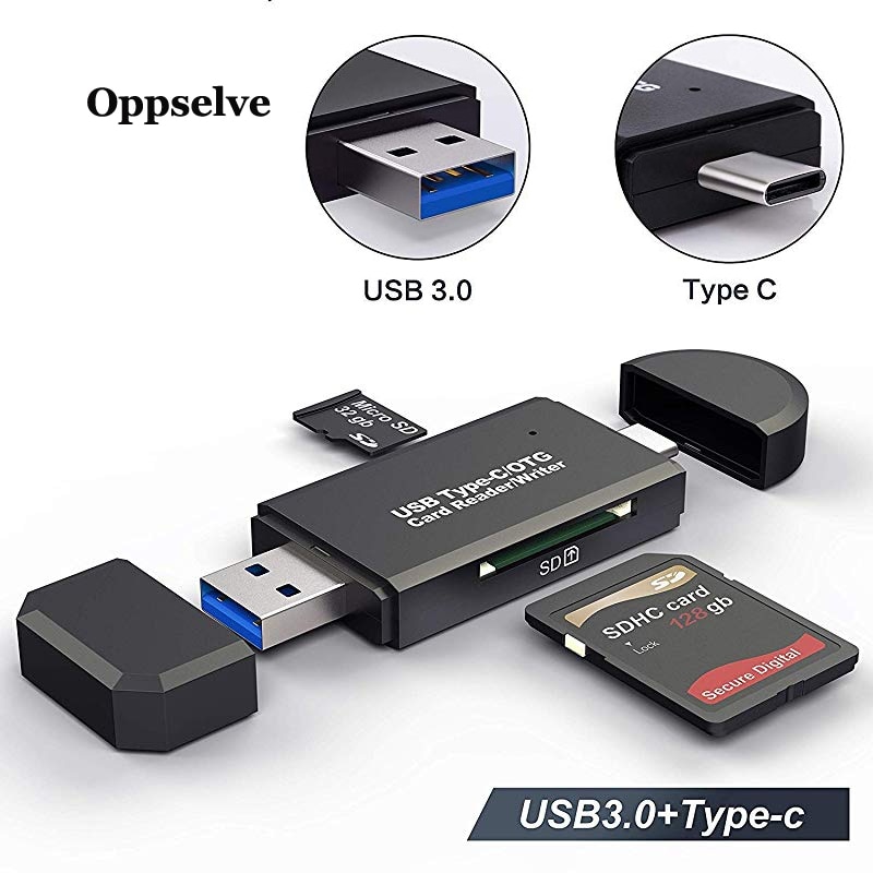 Oppselve 3 In 1 Kaartlezer Usb 3.0 Usb Type C Naar Sd Micro Sd Tf Kaartlezer Otg Adapter smart Memory Microsd Cardreader Adapter