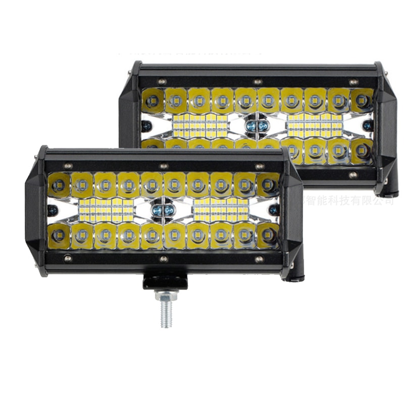 120W off-road vehicle work light bar spotlight car led work light three rows of 7 inch fog light headlights car lights