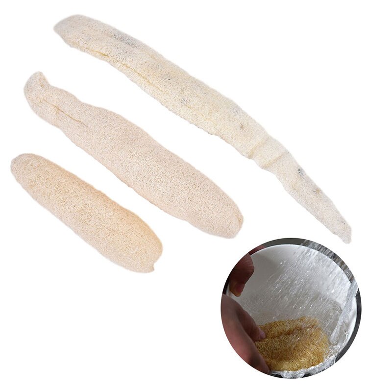 Esponja de baño de esponja vegetal Natural de 22-55cm, esponja Exfoliante para ducha de Luffa, frotador de baño, frotador de espalda, esponja de limpieza para cocina, lavaplatos 1 unidad